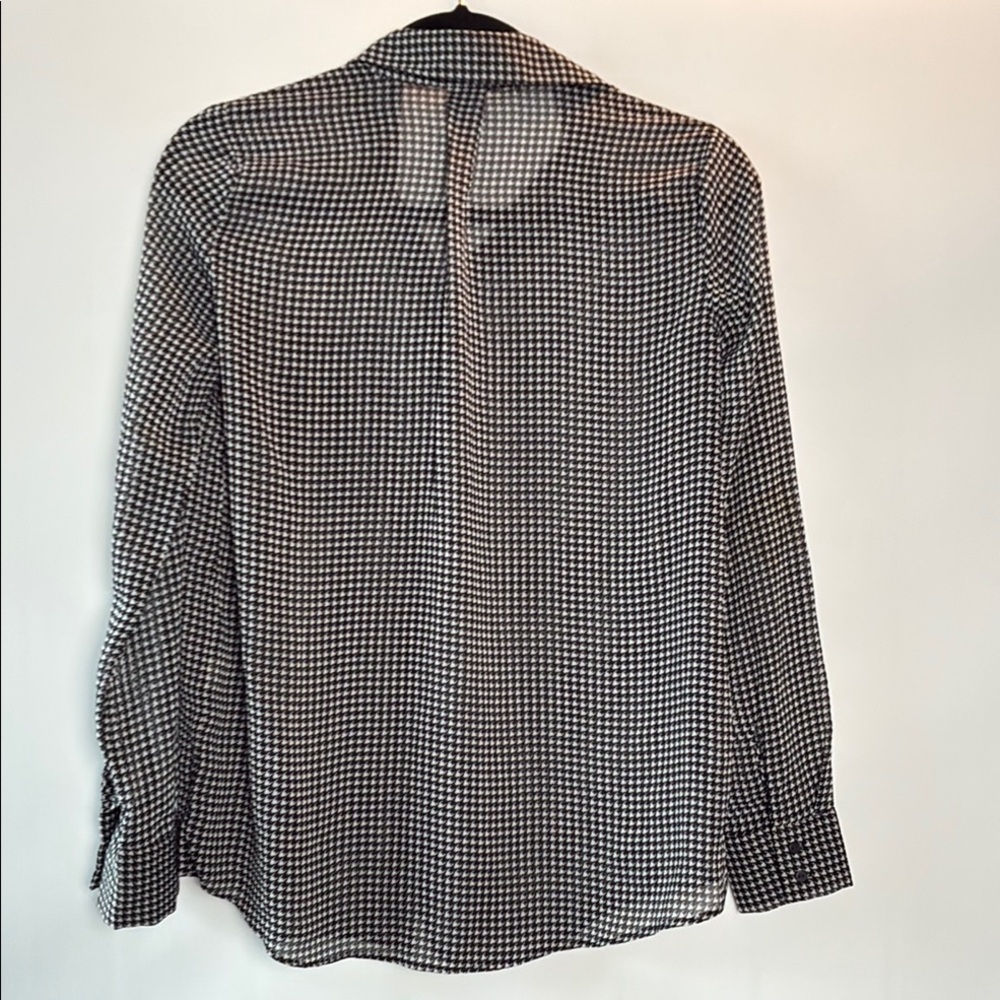 Chic Houndstooth Black and White Women's Button Down Shirt by Love for Humanity - Picture 8 of 9